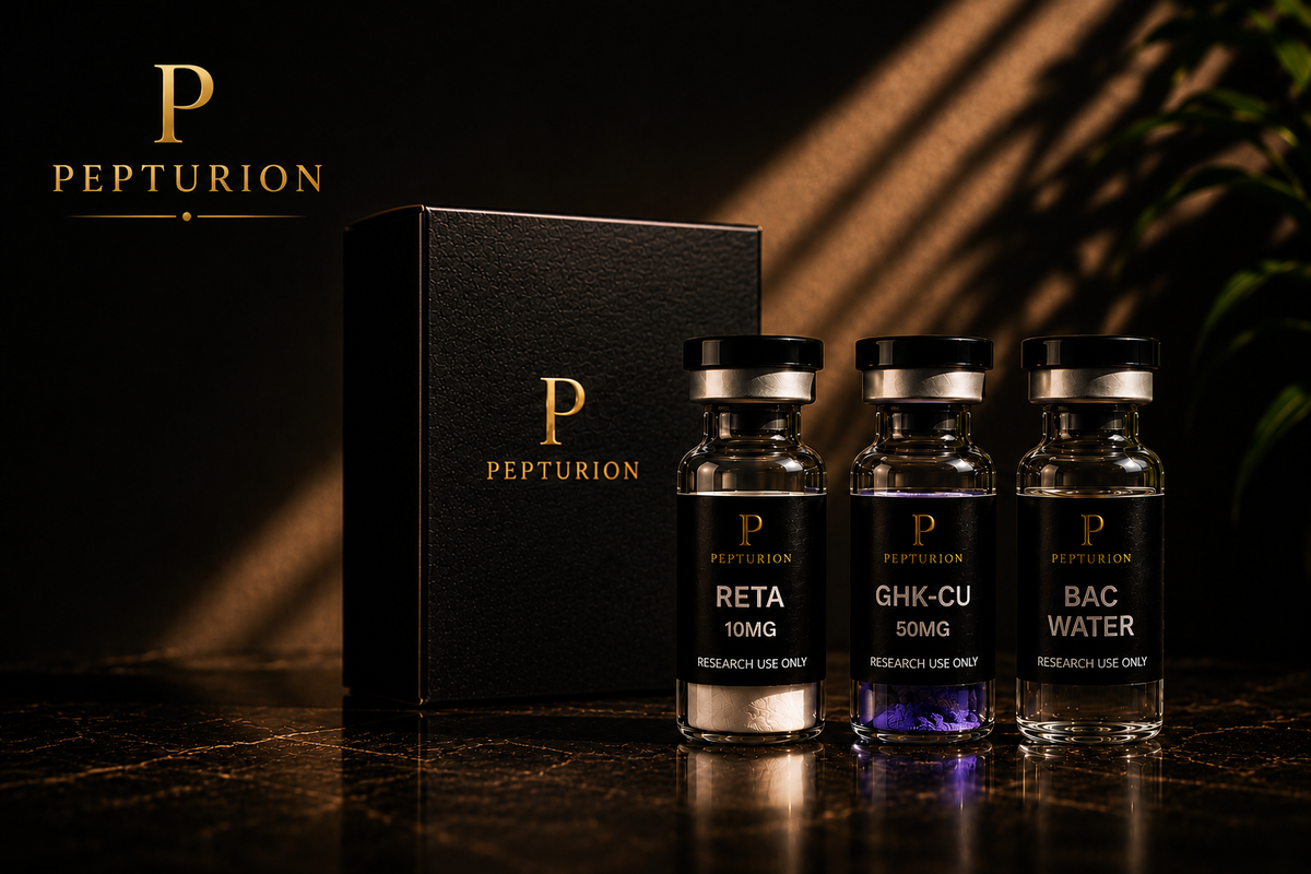 Pepturion RETA, GHK-CU en BAC Water research peptiden